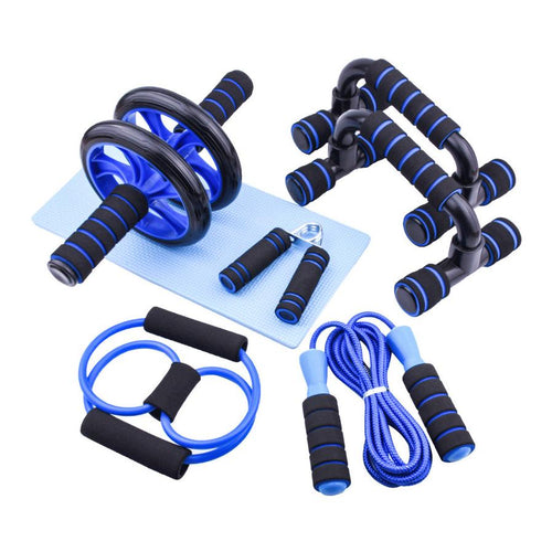 HKM-504851 Multifunctional Abdominal Wheel with 6-Piece Fitness Accessories