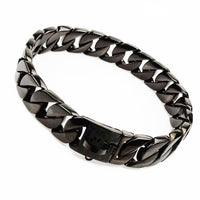HKM-5049277 Gold Stainless Steel Dog Collar - 32mm Width, Multiple Lengths Available (40cm to 65cm)