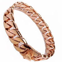 HKM-5049277 Gold Stainless Steel Dog Collar - 32mm Width, Multiple Lengths Available (40cm to 65cm)