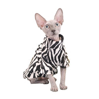 HKM-5049661 Warm and Thin Zebra Mink Velvet Clothes for Hairless Cats
