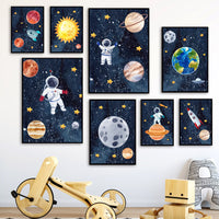HKM-504979 Astronaut Oil on Canvas Wall Art - Frameless Decorative Spray Painting