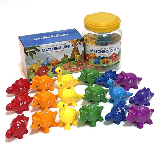 HKM-504979 Dinosaur Matching and Sorting Game for Early Learning - Color, Shape, Number, and Letter Recognition