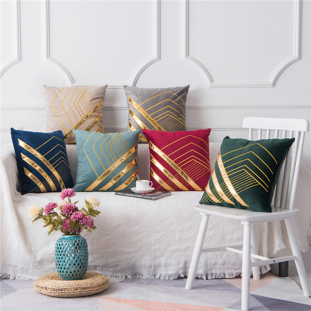 HKM-504979 Velvet Pillow Cushion Cover for Office, Solid Color, 45x45cm