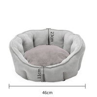 HKM-5051325 Warm Plush Cat Kennel Bed with Hammock and Soft Mat, 46x46x23cm