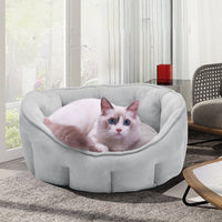 HKM-5051325 Warm Plush Cat Kennel Bed with Hammock and Soft Mat, 46x46x23cm