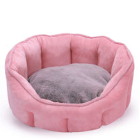 HKM-5051325 Warm Plush Cat Kennel Bed with Hammock and Soft Mat, 46x46x23cm