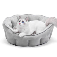 HKM-5051325 Warm Plush Cat Kennel Bed with Hammock and Soft Mat, 46x46x23cm