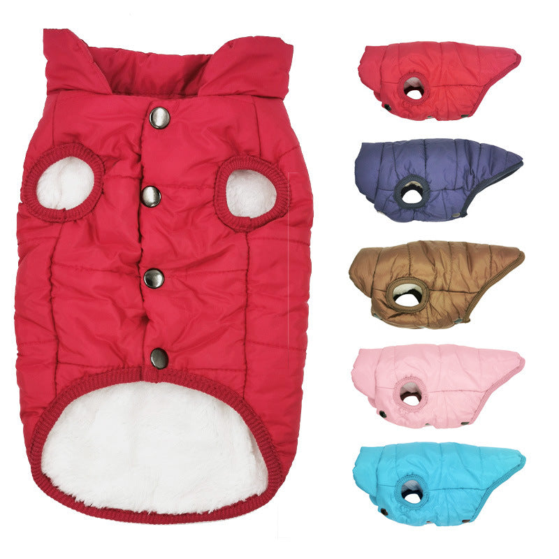 HKM-5051453 Warm Cotton Dog Vest Jacket for Autumn and Winter, Padded Lightweight Coat in Multiple Colors