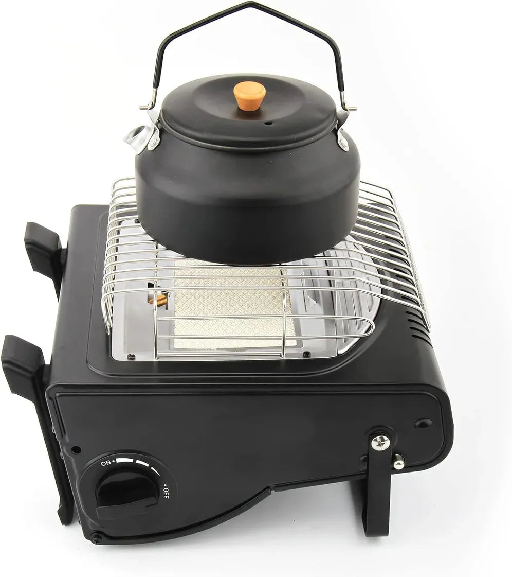 HKM-505171 Portable Cast Iron Single Burner Gas Stove Heater with Ceramic Surface for Outdoor Cooking