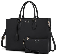 HKM-5052371 structured PU leather tote stands upright showcase