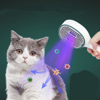 HKM-5052861 Cat and Dog Hair Comb with Sterilization Function, ABS Material - Dark Green and Gray Trim