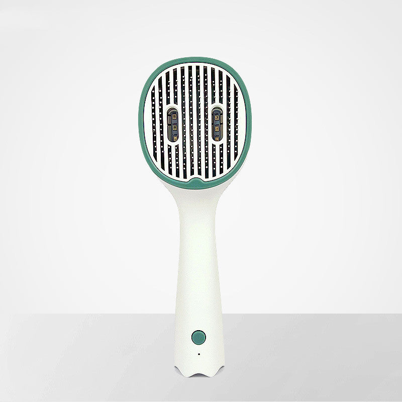 HKM-5052861 Cat and Dog Hair Comb with Sterilization Function, ABS Material - Dark Green and Gray Trim