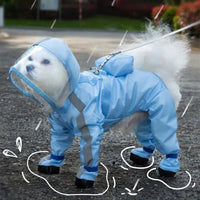 HKM-505299 Waterproof Full-Body Pet Raincoat for Small Dogs with Reflective Coverage