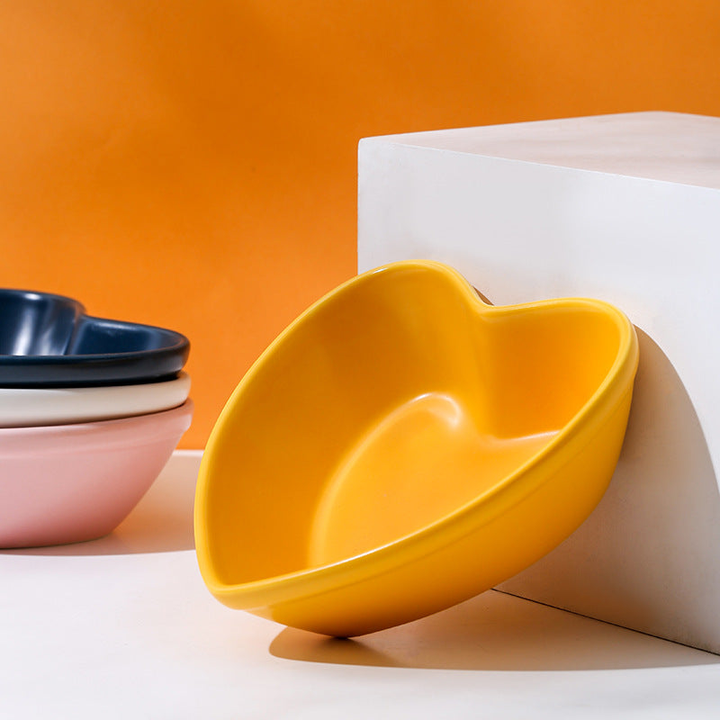 HKM-5053245 Ceramic Cat Bowl for Comfortable Eating and Reduced Whisker Stress