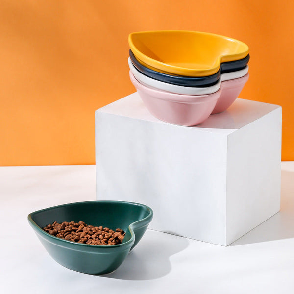 HKM-5053245 Ceramic Cat Bowl for Comfortable Eating and Reduced Whisker Stress