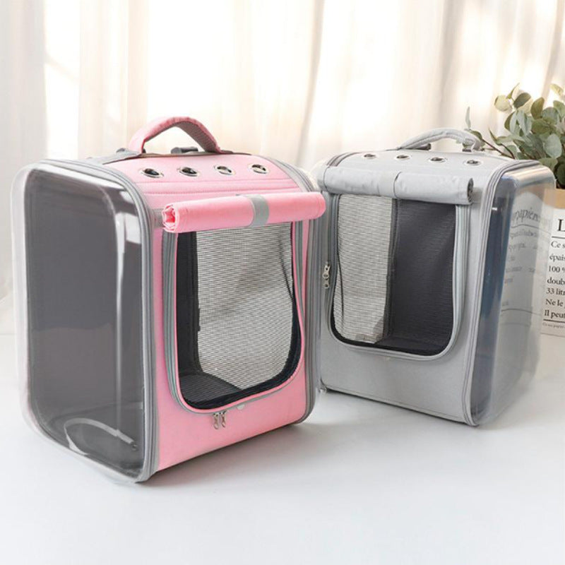 HKM-5053501 Portable PVC Cat Backpack with Laser Symphony Design - 35x30x40cm