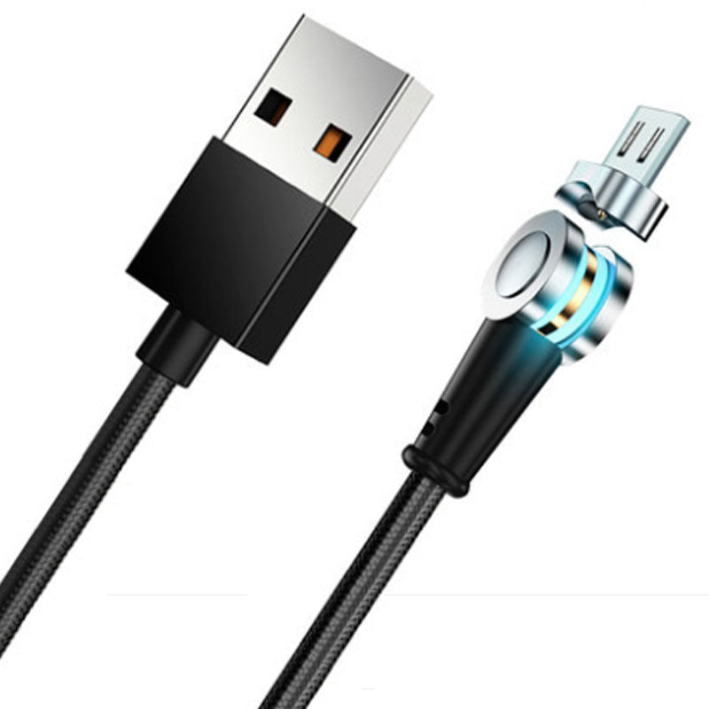 HKM-505363 Rotating Magnetic Data Cable with 8PIN, Micro USB, and TYPE-C Compatibility