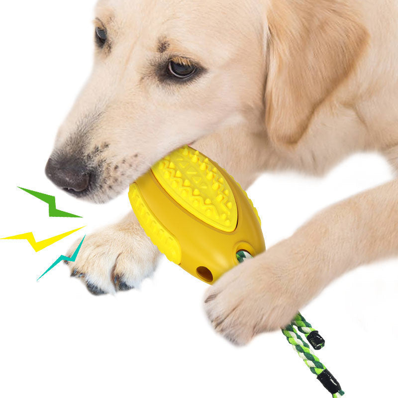 HKM-505427 Voice Leaky Molars Rugby Dog Toy