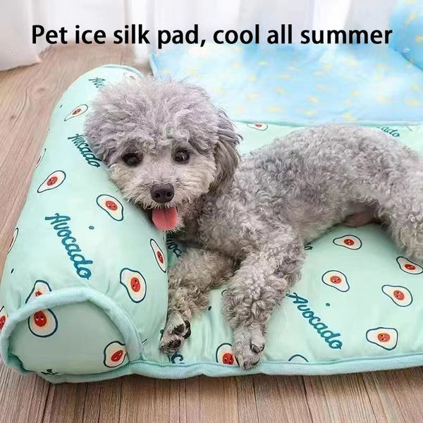 HKM-5054525 Cooling Summer Pet Pad for Dogs and Cats, Breathable and Washable Ice Silk Cotton Mat, Suitable for All Sizes