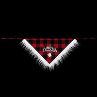 HKM-5054653 Lace Trimmed Red and Green Plaid Dog Scarf Bandana for Christmas Celebrations