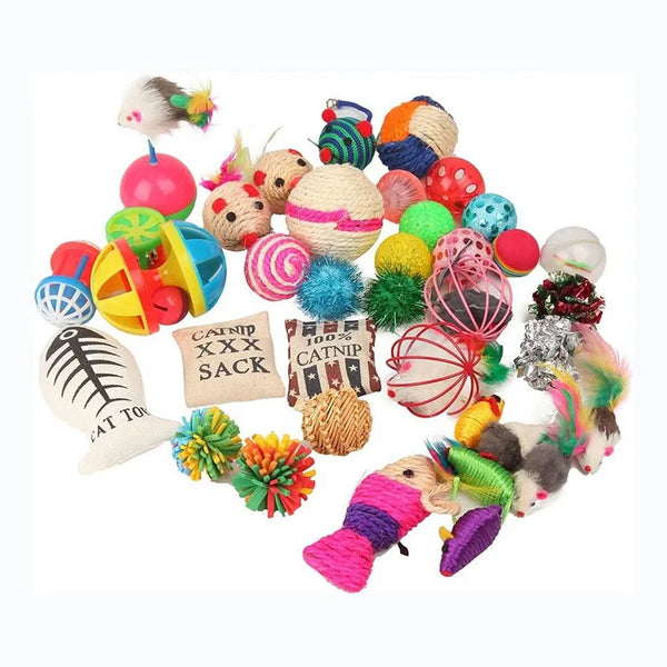 HKM-505491 Mixed Cat Playing Toy Set for Kittens - Engaging and Durable Pet Accessories