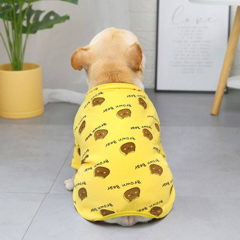 HKM-5055421 Cotton Dog Clothes for Corgis in Blue and Yellow - Available in Multiple Sizes