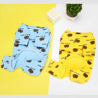 HKM-5055421 Cotton Dog Clothes for Corgis in Blue and Yellow - Available in Multiple Sizes