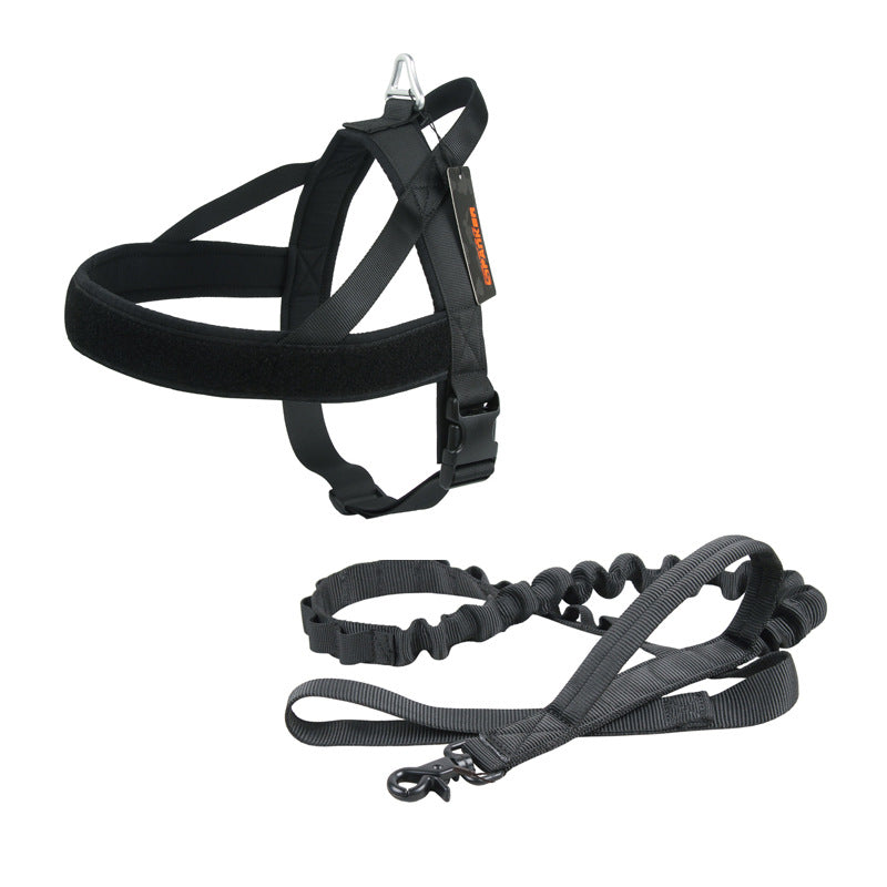 HKM-5056317 Durable Nylon Dog Harness for Large and Medium-Sized Breeds, Adjustable Chest Strap and Leash Options