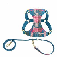 HKM-5056829 Dog Hand-Held Rope Vest for Comfortable Walking in Dark Night Blue, Spring Pink, and Sunset Purple