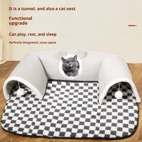 HKM-5057085 U-Shaped Cat Tunnel with Removable and Washable Cloth Cover, Available in Multiple Sizes