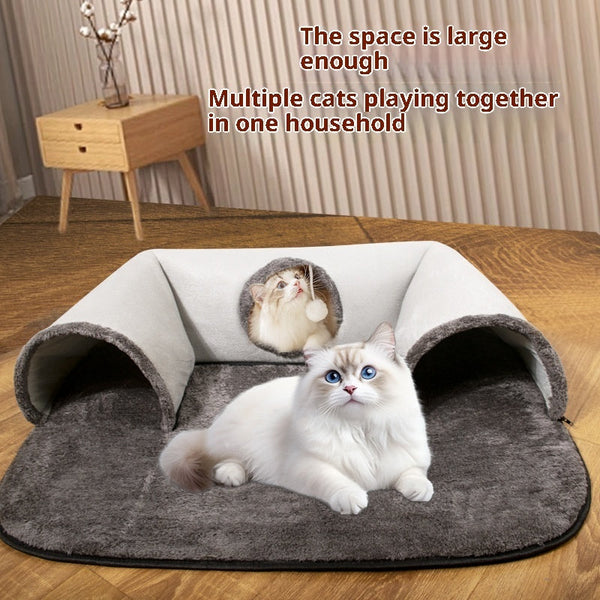 HKM-5057085 U-Shaped Cat Tunnel with Removable and Washable Cloth Cover, Available in Multiple Sizes