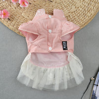HKM-5057597 Chinese Style Hanfu Embroidered Pettiskirt for Dogs in Pink and Blue