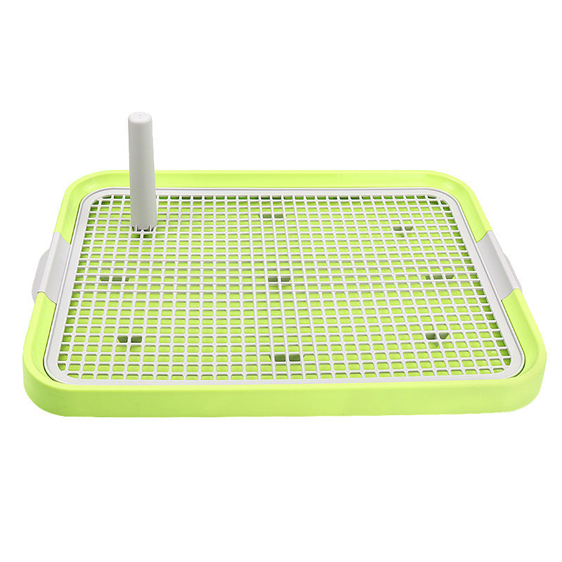 HKM-5058493 Pet Toilet with Column Bedpan in Green, Blue, or Pink - 49 x 37 cm Plastic Design