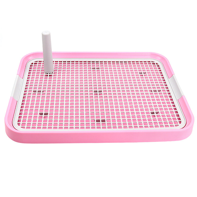 HKM-5058493 Pet Toilet with Column Bedpan in Green, Blue, or Pink - 49 x 37 cm Plastic Design