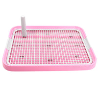 HKM-5058493 Pet Toilet with Column Bedpan in Green, Blue, or Pink - 49 x 37 cm Plastic Design