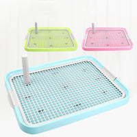 HKM-5058493 Pet Toilet with Column Bedpan in Green, Blue, or Pink - 49 x 37 cm Plastic Design