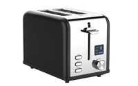 HKM-505875 Stainless Steel Electric 2-Slice Toaster with LED Display for Efficient Cooking