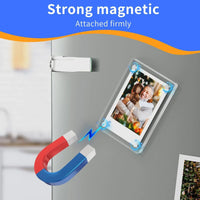 HKM-506003 Double-Sided Magnetic Clear Acrylic Block Photo Frame for Polaroid Pictures