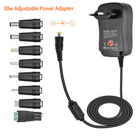 HKM-506195 30W Adjustable Power Adapter with Multi-Output for Tablets, Cameras, and LED Lighting