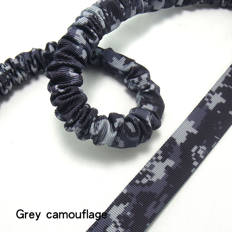 HKM-5062589 Camouflage Elastic Dog Leash with Pull Rope for Outdoor Activities