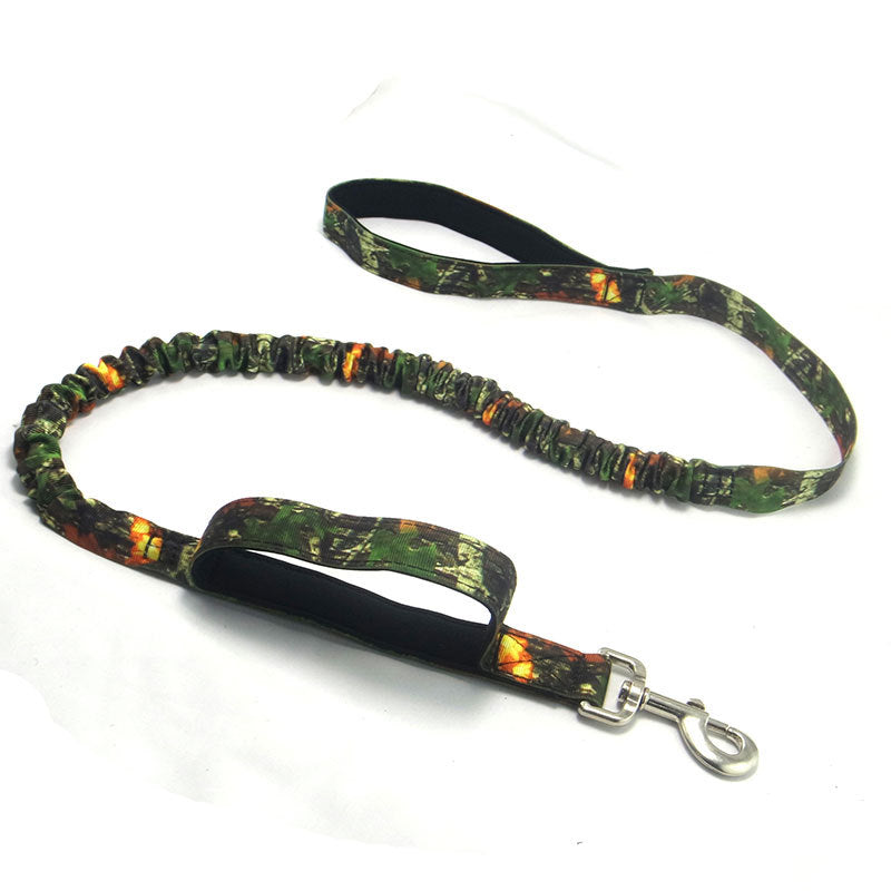 HKM-5062589 Camouflage Elastic Dog Leash with Pull Rope for Outdoor Activities