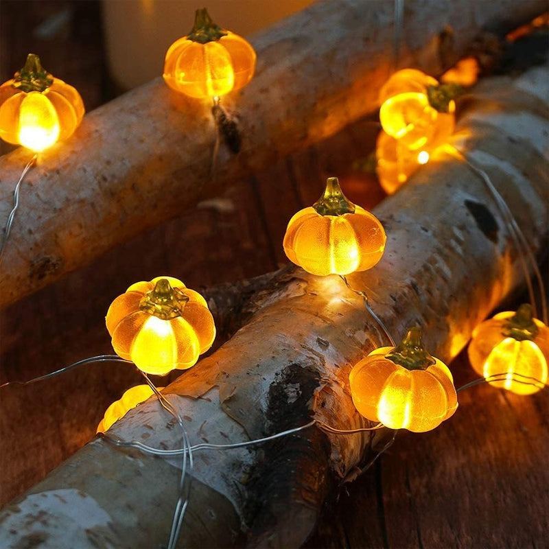 HKM-506259 Battery Operated Pumpkin LED String Lights for Indoor and Outdoor Holiday Decor