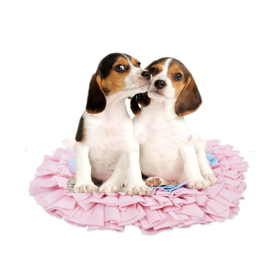 HKM-506323 Pet Sniffing Pad with Non-Slip Base - Pink Fleece Toy for Dogs and Cats, 35x30cm