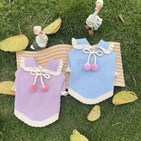 HKM-5063357 Handmade Wool Coat for Dogs - Casual Strawberry Ball Design, Warm Sweater for All Sizes