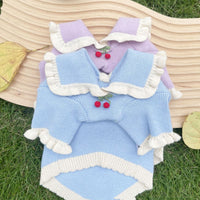 HKM-5063357 Handmade Wool Coat for Dogs - Casual Strawberry Ball Design, Warm Sweater for All Sizes