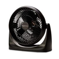 HKM-5066067 Air Circulator Desk Fan, 3 Speed Settings, 90-Degree Tilt Head, Compact Design, 35 Watts, Black, 11.1"W x 6.3"D x 10.9"H