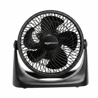 HKM-5066067 Air Circulator Desk Fan, 3 Speed Settings, 90-Degree Tilt Head, Compact Design, 35 Watts, Black, 11.1"W x 6.3"D x 10.9"H