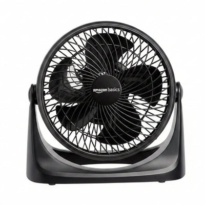 HKM-5066067 Air Circulator Desk Fan, 3 Speed Settings, 90-Degree Tilt Head, Compact Design, 35 Watts, Black, 11.1"W x 6.3"D x 10.9"H
