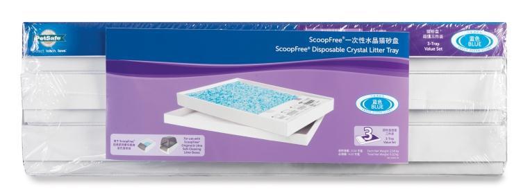 HKM-5066429 Automatic Crystal Cat Litter Box Replacement Set - Includes 3 Plastic Boxes with Crystal Sand