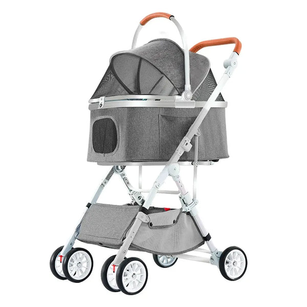 HKM-506643 Pet Stroller for Small Dogs with Detachable 4-Wheel Design